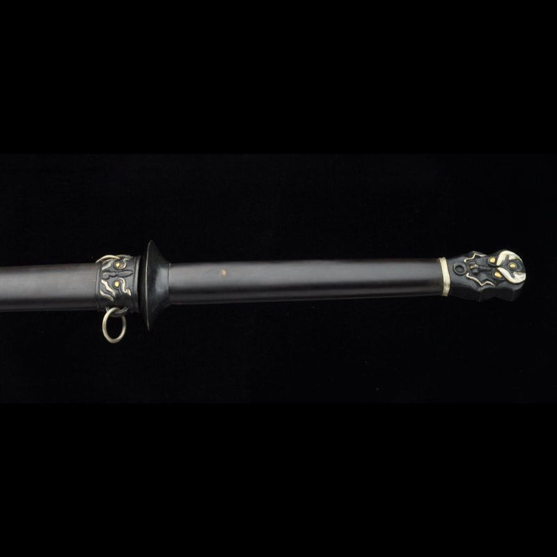 Handgefertigtes chinesisches Schwert Plain Warring States Jian Gefaltete Stahlklinge Doppelschneidig Handgeschnitzt - COOLKATANA 
