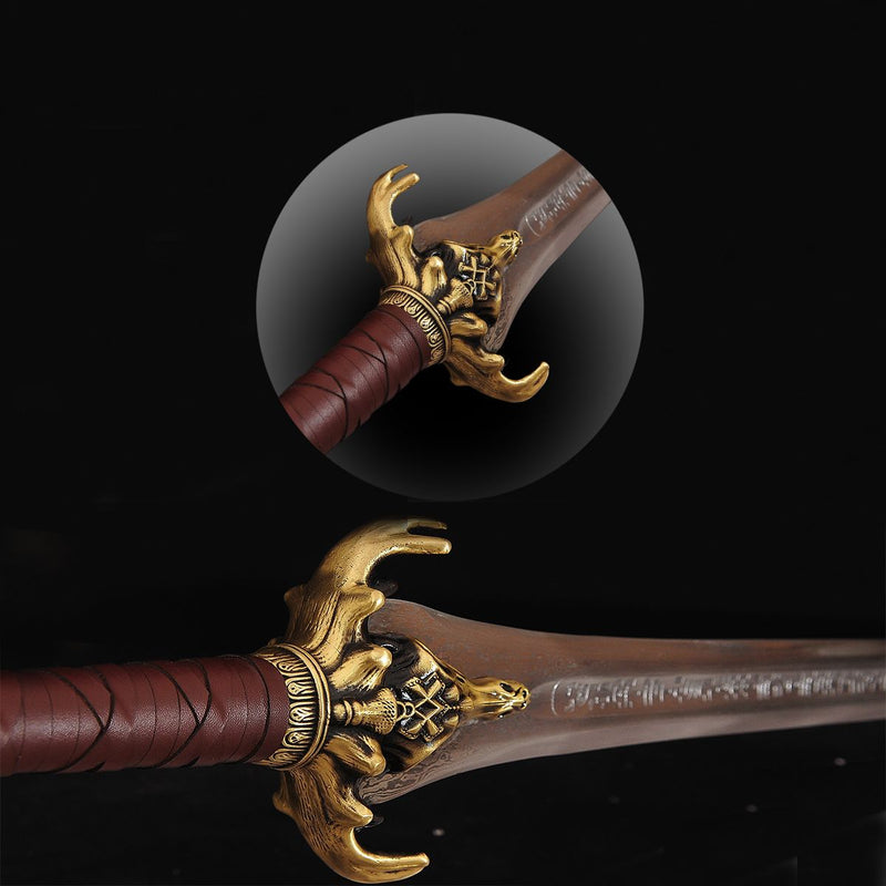 Hand Forged European Sword Conan Father's Sword 1095 Folded Steel Brass Fittings 