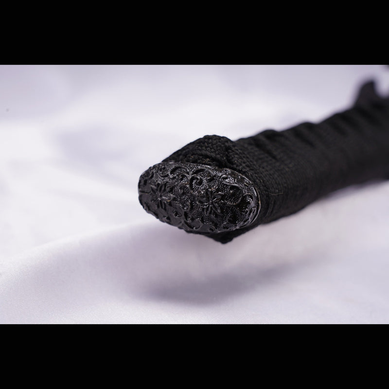 Handgeschmiedetes japanisches Wakizashi-Schwert Mangan-Stahl-Öl-Löscheisen-Tsuba - COOLKATANA 