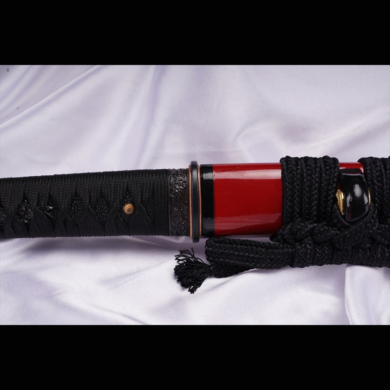 Hand Forged Japanese Samurai Katana Sword T10 Steel Blade Clay Tempere 