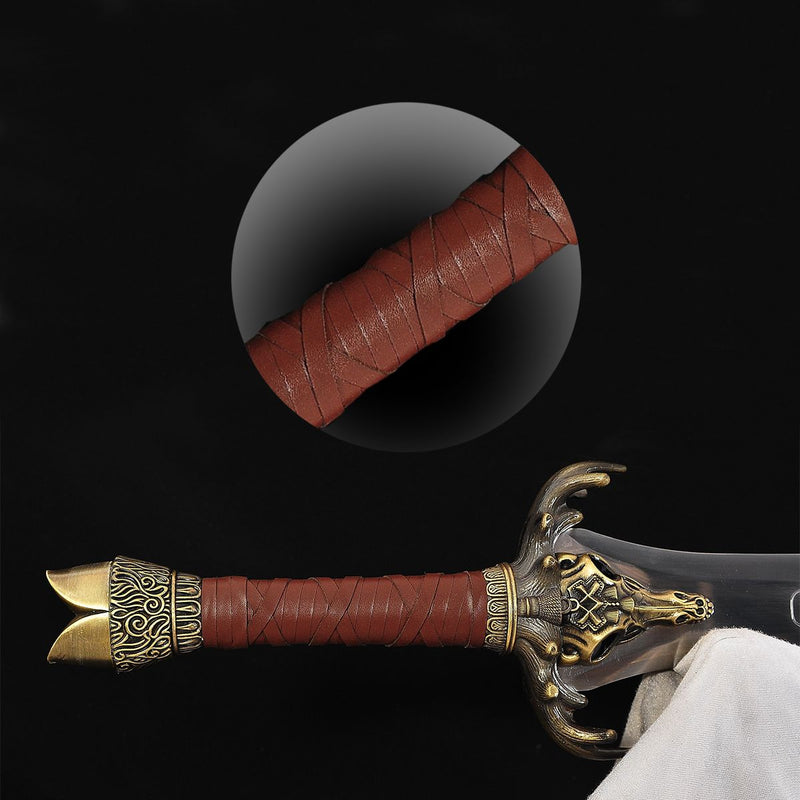 Handmade Conan Father's Sword 1095 High Carbon Steel Brass Handguard 