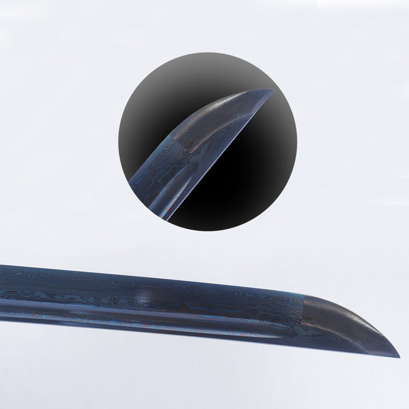 Hand Forged Blue Japanese Samurai Katana Sword Folded Steel Blade Iron 