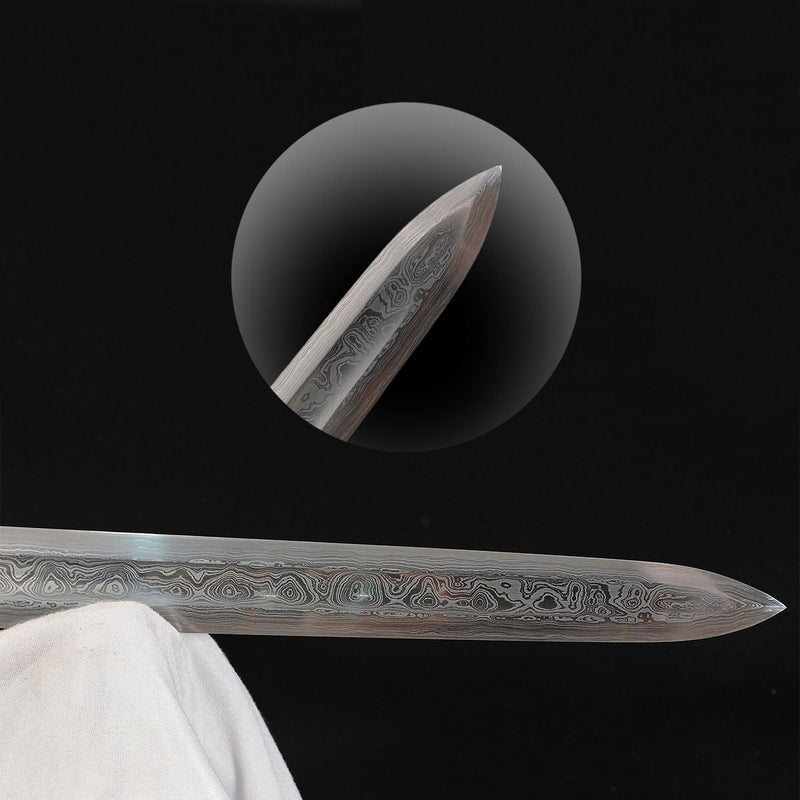 Hand Forged European Sword Viking Sword 1095 Folded Steel Iron Fitting 