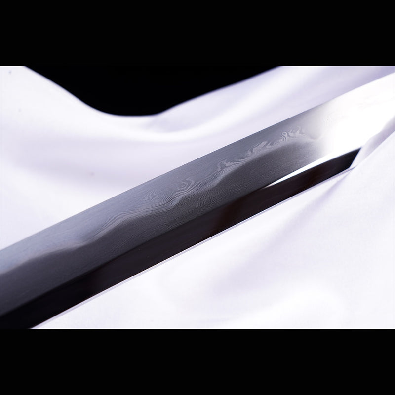 Hand Forged Japanese Samurai Katana Sword Smelted Steel Blade Clay Tempered Iron Tsuba 