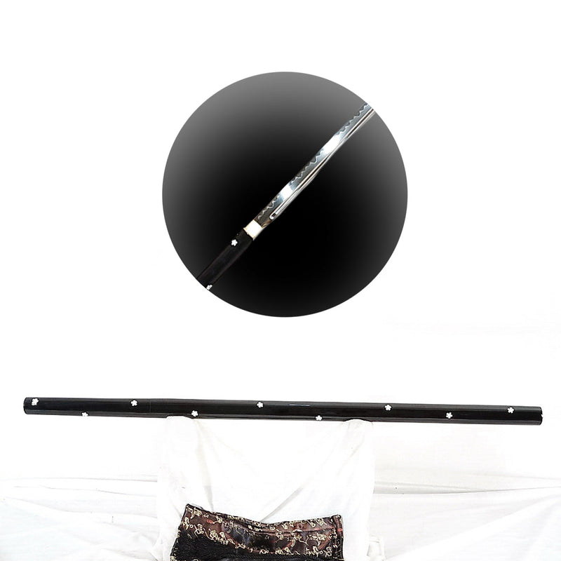 Handgeschmiedetes japanisches Chokuto-Ninja-Schwert, gerade Klinge, 1095er Stahl, gehärteter Ton, handgezeichnete Saya – COOLKATANA 