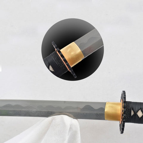 Hand Forged 55inch Nodachi Japanese Samurai Long Sword Combined Material 1095 Steel+Folded Steel Iron Tsuba-COOLKATANA-SL-1249-U