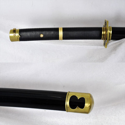 Anime sword roronoa zoro one piece characters​ Yubashiri katana Gyaku-Kobuse Clay Tempered Saya SL-1197-U COOLKATANA 5