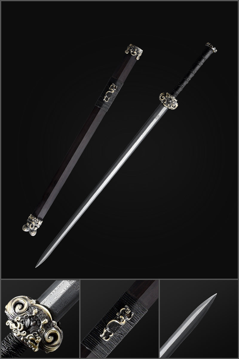 Handgefertigte chinesische Schwerter Youlong Jian Longquan Schwert Gefaltete achtseitige Stahlklinge - COOLKATANA 