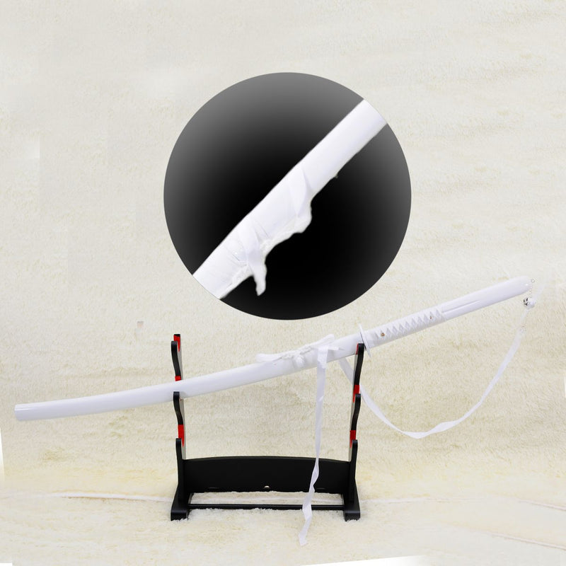 Hand Forged Anime Bleach Rukia's Katana Sword Sode no Shirayuki Folded Steel Blade White Zanpakuto 