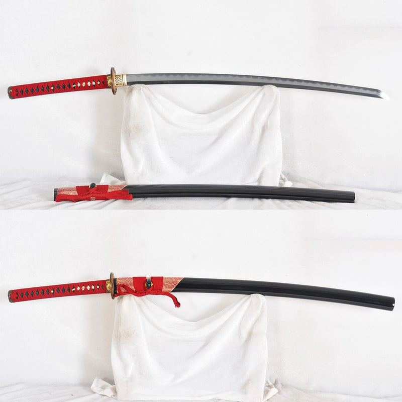 Hand Forged Hazuya Polished Japanese Katana Sword Clay Tempered Shihoz 