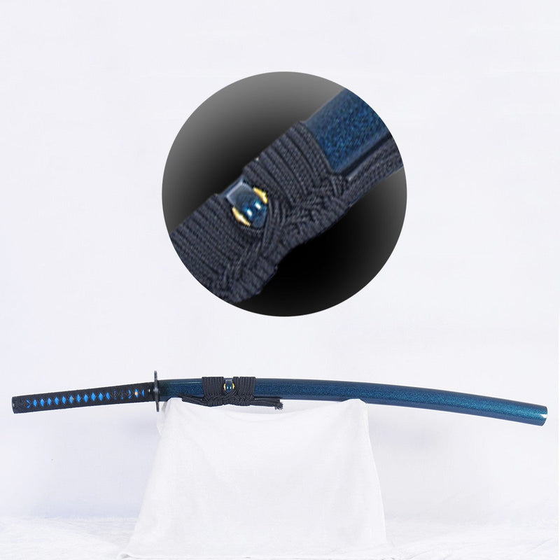 Hand Forged Blue Japanese Samurai Katana Sword Folded Steel Blade Iron 