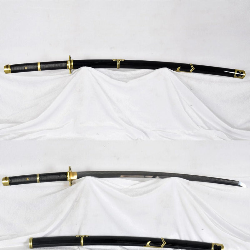 Handgeschmiedetes Anime One Piece Roronoa Zoro's Yubashiri Schwert Gyaku-Kobuse Clay Temper 