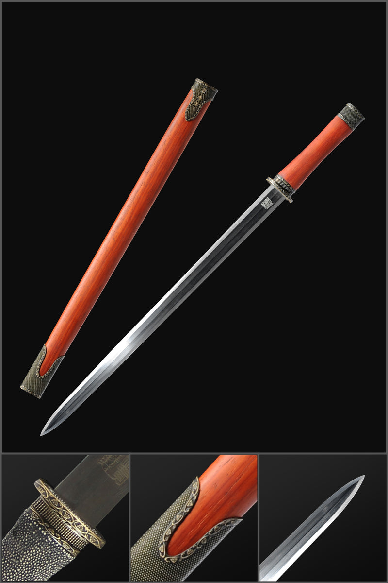 Handmade Chinese Sword Hanyi Jian Folded Steel Blade The Eight-sided B 