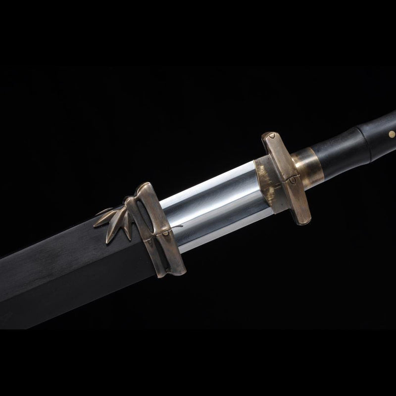 Handmade Chinese Sword Gentleman Sword Folded Steel Blade Ebony Scabba 