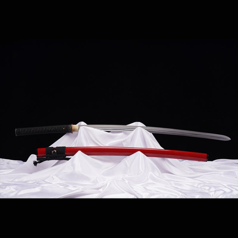 Hand Forged Japanese Samurai Katana Sword T10 Steel Blade Clay Tempere 