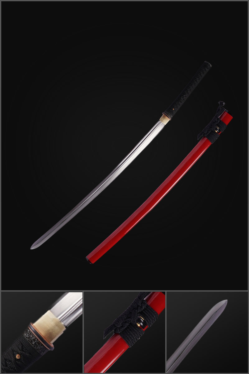 Hand Forged Japanese Samurai Katana Sword T10 Steel Blade Clay Tempere 