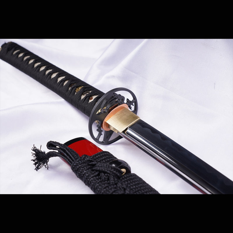Hand Forged Japanese Samurai Katana Sword Manganese Steel Blade Oil Qu 