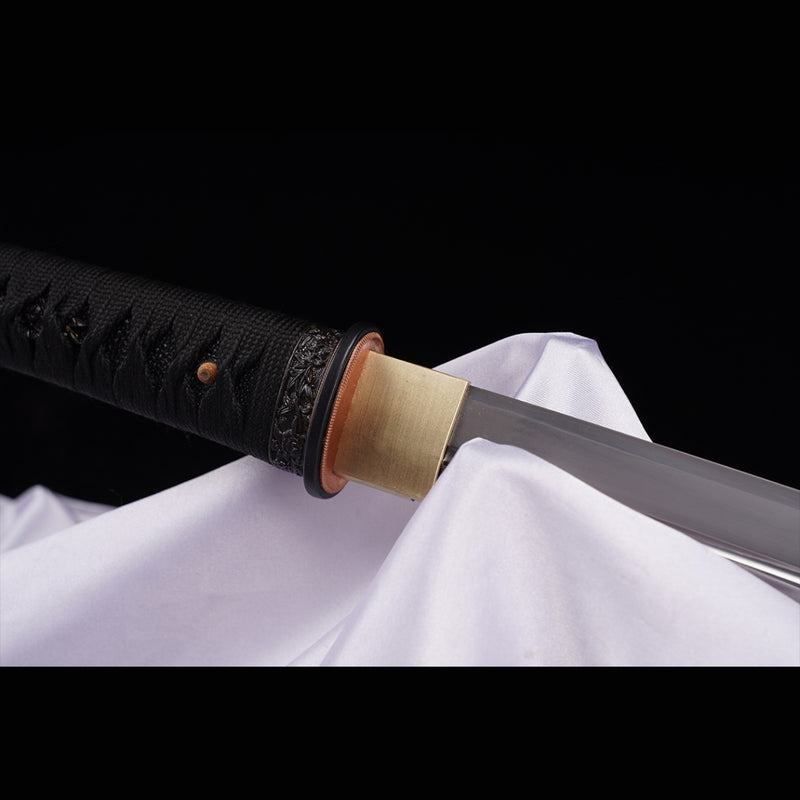 Hand Forged Japanese Samurai Katana Sword T10 Steel Blade Clay Tempere 