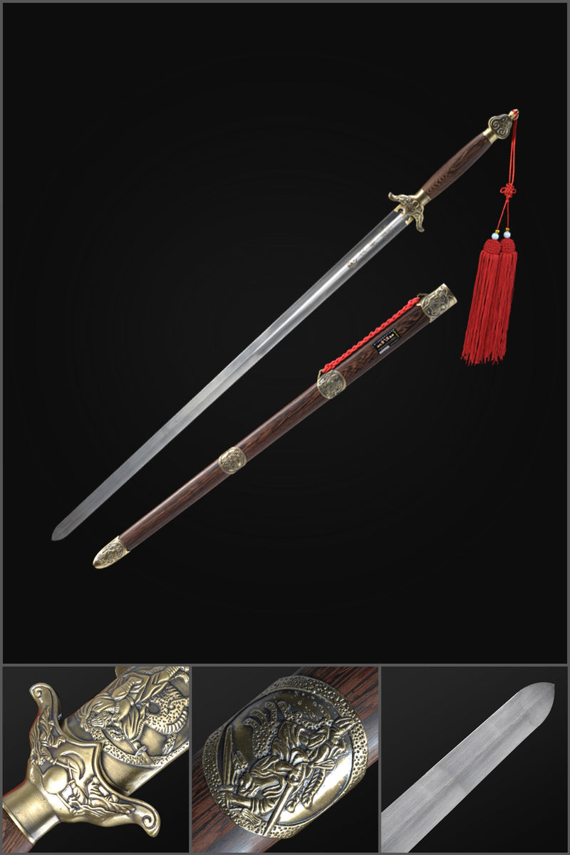 Handmade Chinese Sword Bronze Martial Arts Tai Chi Jian Stainless Stee 