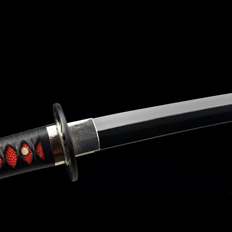 Hand Forged Anime Demon Slayer Tanjiro's Katana Sword Replica 1095 High Carbon Steel Iron Tsuba 