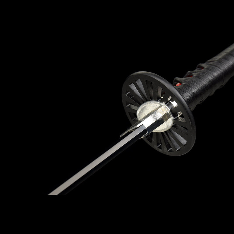 Hand Forged Anime Demon Slayer Tanjiro's Katana Sword Replica 1095 High Carbon Steel Iron Tsuba 