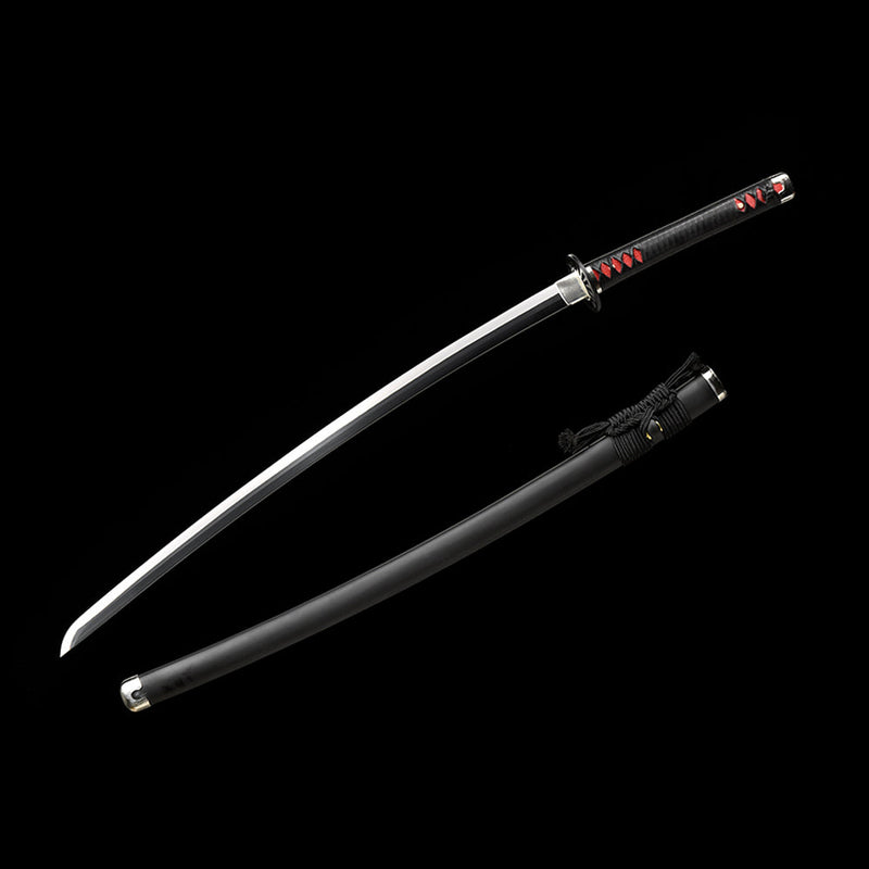 Hand Forged Anime Demon Slayer Tanjiro's Katana Sword Replica 1095 High Carbon Steel Iron Tsuba 