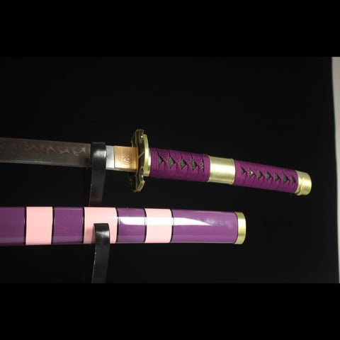 Anime sword Nidai Kitetsu One Piece Samurai Sword T10 Steel Blade Saya HY-0004-U COOLKATANA 14