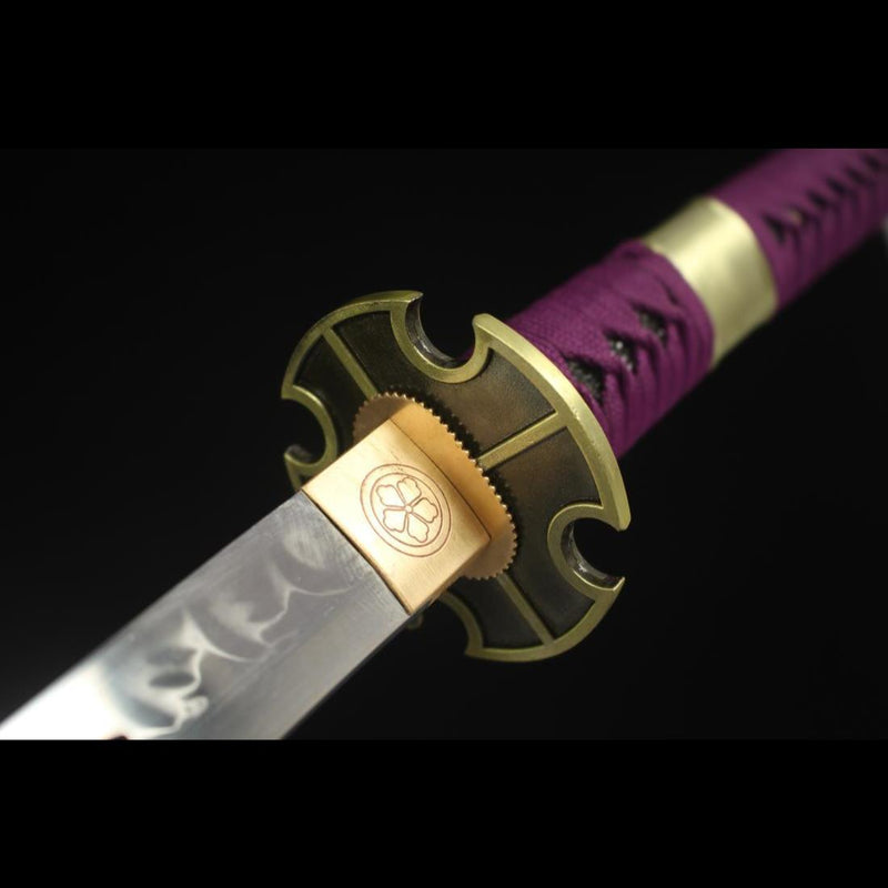 Handgefertigtes einteiliges Nidai Kitetsu Samurai-Schwert aus T10-Stahl, lehmgehärtet 