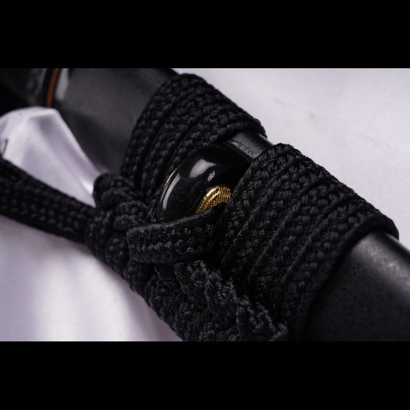 Hand Forged Japanese Wakizashi Sword T10 Steel Clay Tempered Brass Tsu 