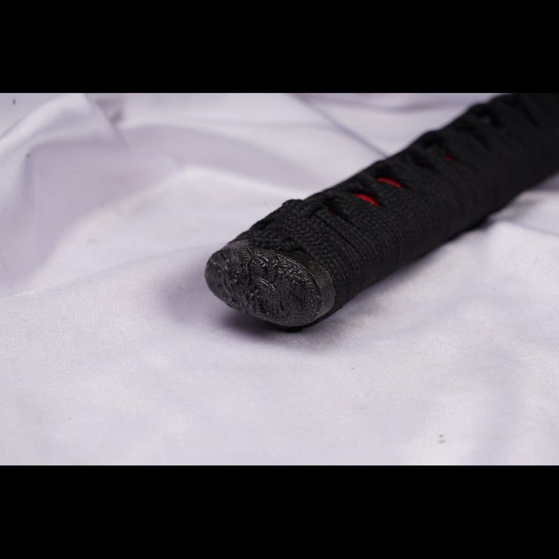 Hand Forged Japanese Wakizashi Sword T10 Steel Clay Tempered Brass Tsu 