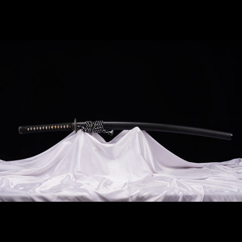 Hand Forged Japanese Samurai Katana Sword Manganese Steel Brushed Oil Quenching Alloy Tsuba-COOLKATANA-ZS-0032-U