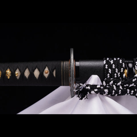 Hand Forged Japanese Samurai Katana Sword Manganese Steel Brushed Oil Quenching Alloy Tsuba-COOLKATANA-ZS-0032-U