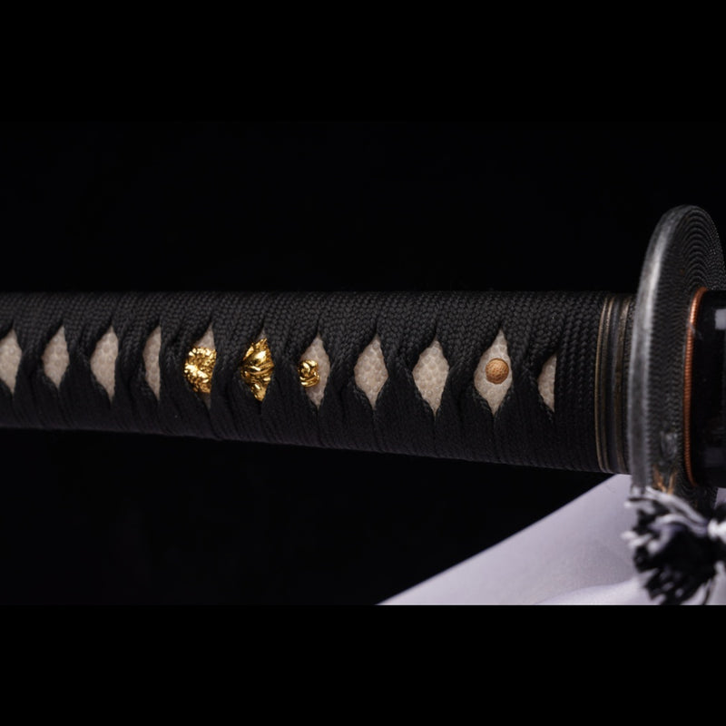 Handgeschmiedetes japanisches Samurai-Katana-Schwert aus Manganstahl,  