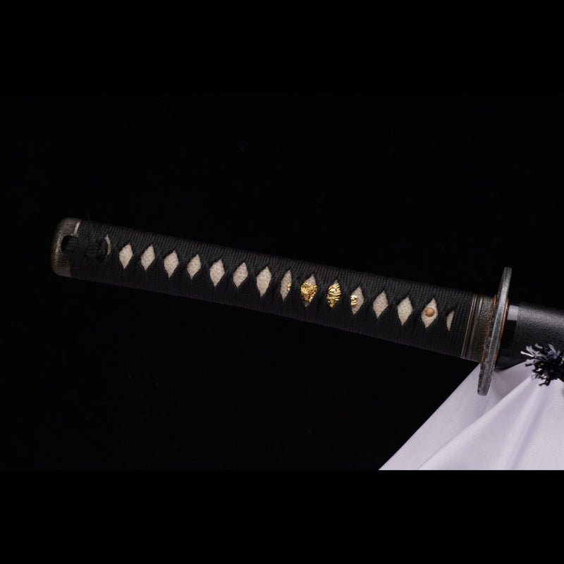 Handgeschmiedetes japanisches Samurai-Katana-Schwert aus Manganstahl,  