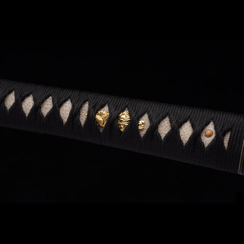 Hand Forged Japanese Samurai Katana Sword Manganese Steel Brushed Oil Quenching Alloy Tsuba-COOLKATANA-ZS-0032-U