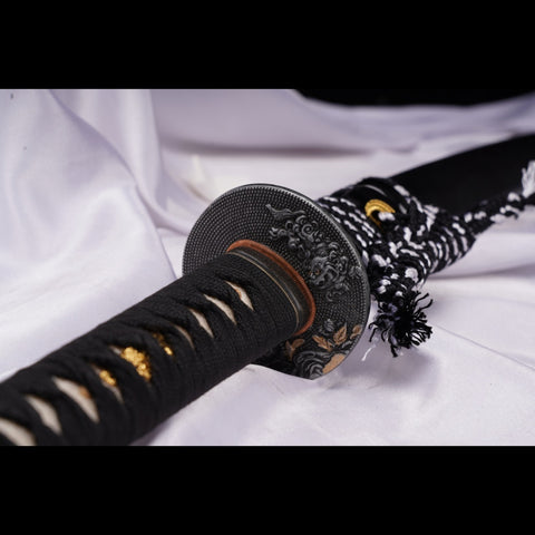 Hand Forged Japanese Samurai Katana Sword Manganese Steel Brushed Oil Quenching Alloy Tsuba-COOLKATANA-ZS-0032-U