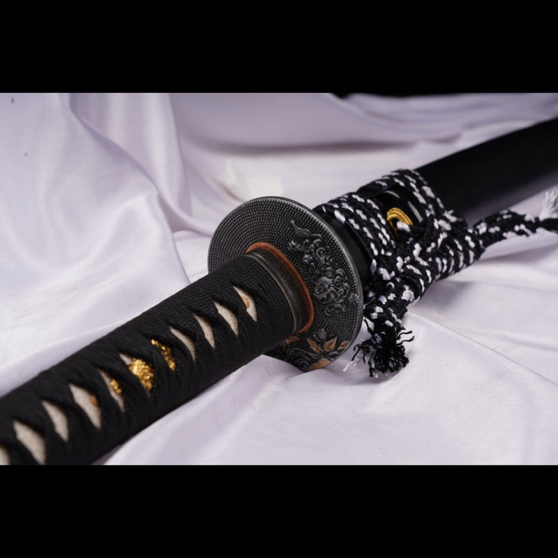 Handgeschmiedetes japanisches Samurai-Katana-Schwert aus Manganstahl,  