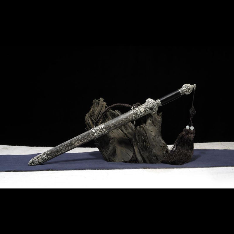 Handgefertigtes chinesisches Schwert Little JinFu Kurzschwert gefaltete Stahlklinge fein poliert - COOLKATANA 
