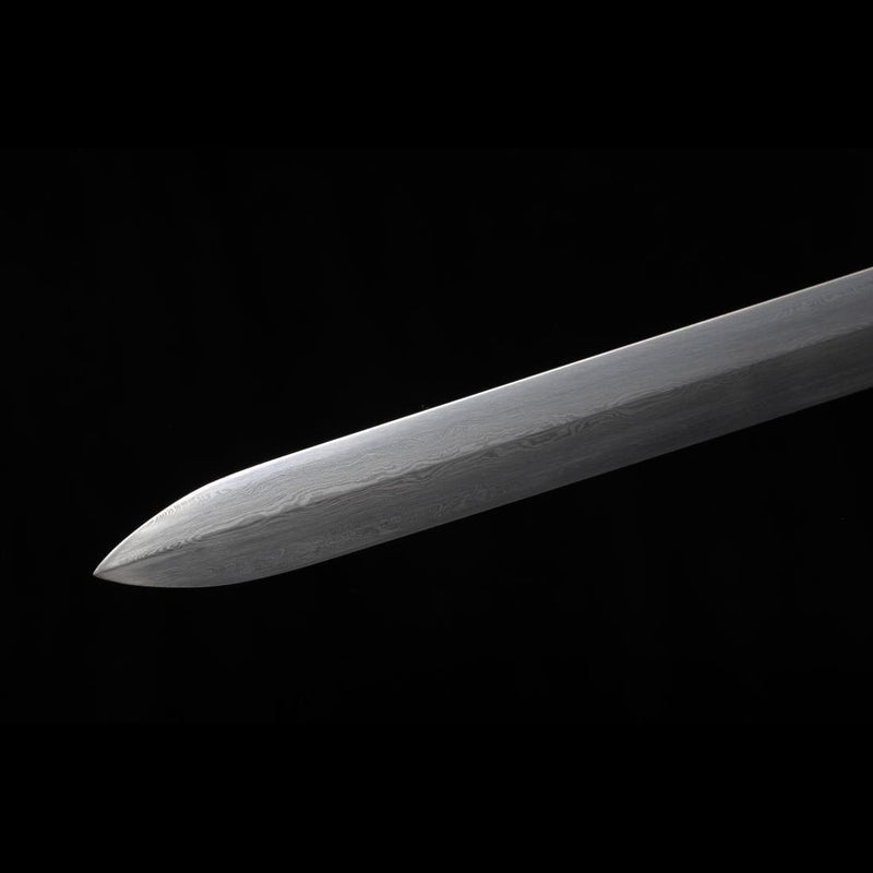 Handgefertigtes chinesisches Schwert Little JinFu Kurzschwert gefaltete Stahlklinge fein poliert - COOLKATANA 