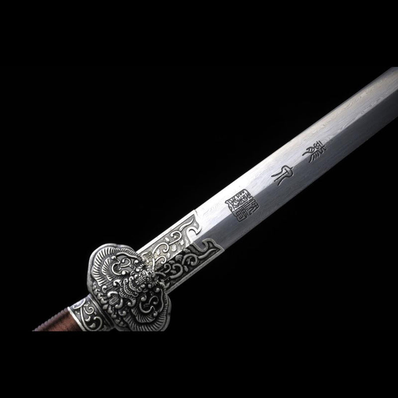 Handgefertigtes chinesisches Schwert Little JinFu Kurzschwert gefaltete Stahlklinge fein poliert - COOLKATANA 