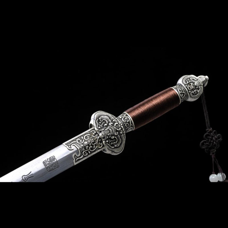Handgefertigtes chinesisches Schwert Little JinFu Kurzschwert gefaltete Stahlklinge fein poliert - COOLKATANA 