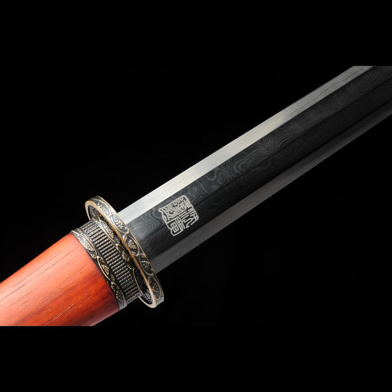 Handmade Chinese Sword Hanyi Jian Folded Steel Blade The Eight-sided B 