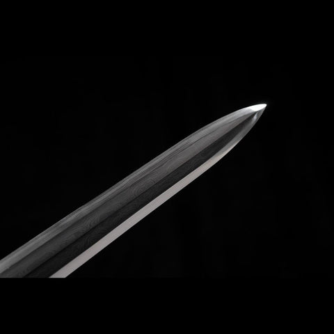 Handmade Chinese Sword Hanyi Jian Folded Steel Blade The Eight-sided Blade Ebony Scabbard-COOLKATANA-SL-7092-U