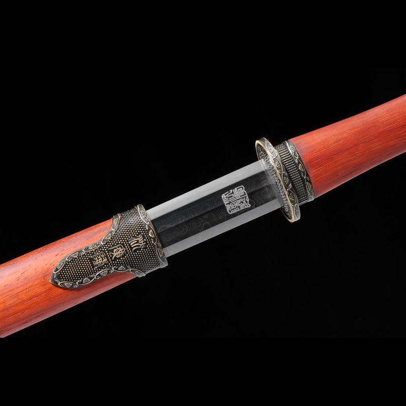 Handmade Chinese Sword Hanyi Jian Folded Steel Blade The Eight-sided B 