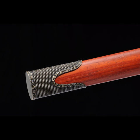 Handmade Chinese Sword Hanyi Jian Folded Steel Blade The Eight-sided Blade Ebony Scabbard-COOLKATANA-SL-7092-U