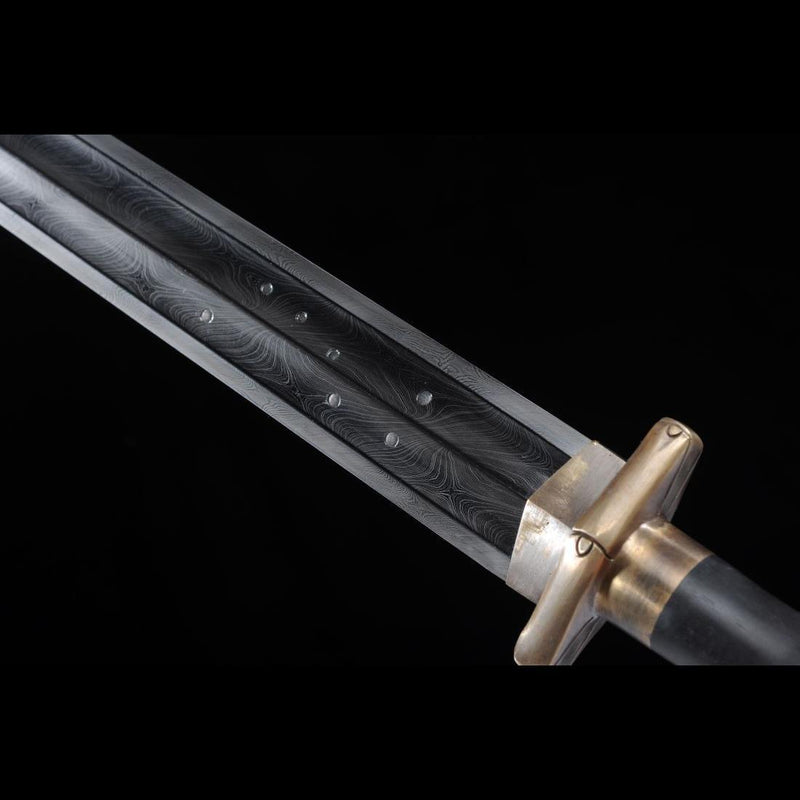Handmade Chinese Sword Gentleman Sword Folded Steel Blade Ebony Scabba 