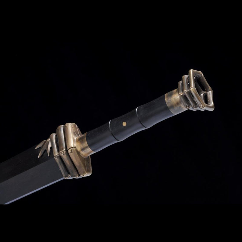 Handmade Chinese Sword Gentleman Sword Folded Steel Blade Ebony Scabba 