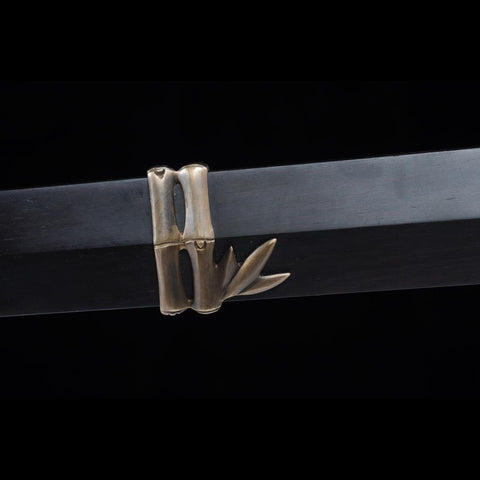 Handmade Chinese Sword Gentleman Sword Folded Steel Blade Ebony Scabbard-COOLKATANA-SL-3019-U