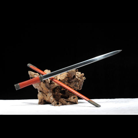 Handmade Chinese Sword Hanyi Jian Folded Steel Blade The Eight-sided Blade Ebony Scabbard-COOLKATANA-SL-7092-U