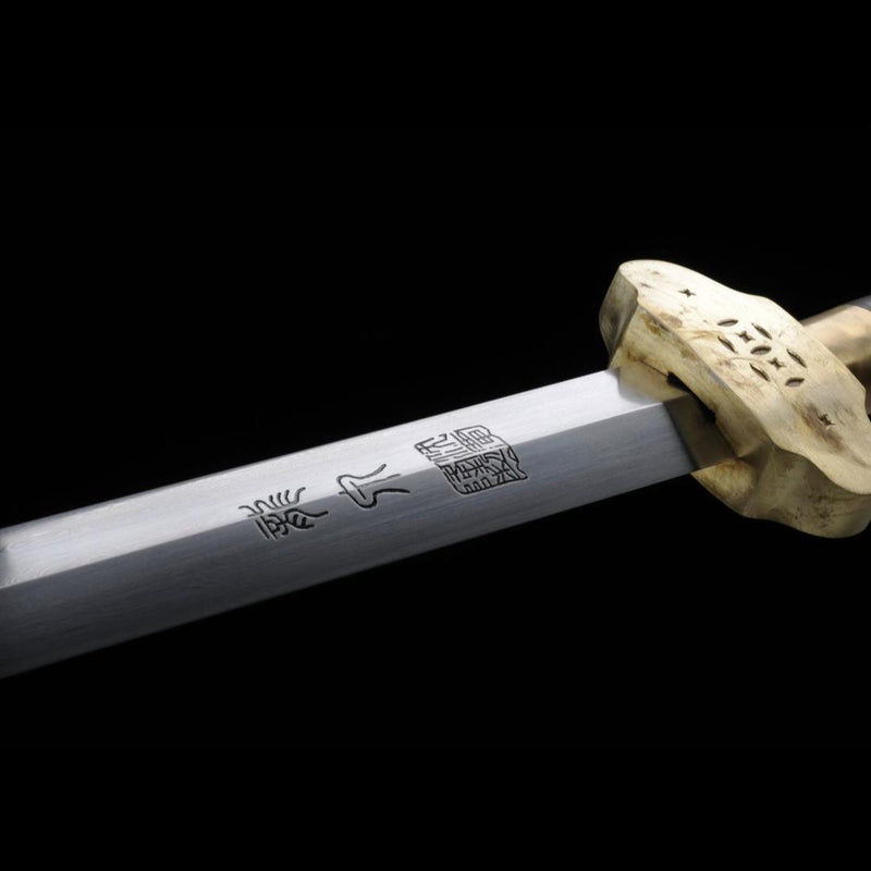 Handgefertigte chinesische Schwerter Arbeitsstoffschwert Gefaltete Stahlklinge Ebenholzscheide - COOLKATANA 